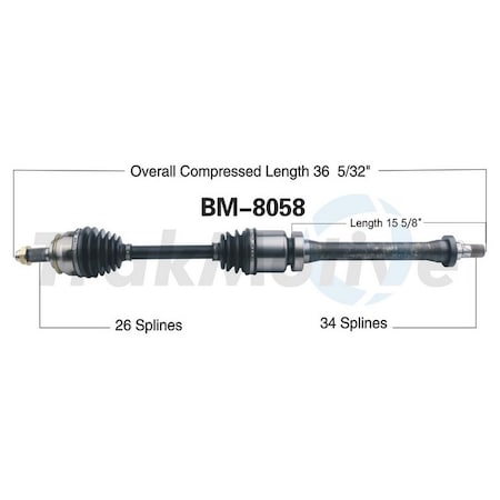 Surtrack Axle Cv Axle Shaft, Bm-8058 BM-8058
